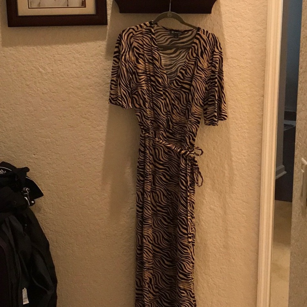 Zebra Print Wrap Dress